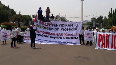 Peserta Aksi Aplikasi Memiles di Depan Istana Negara, Senin 16/03/2020 Doc. Fakhri