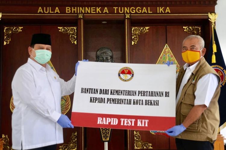 Menhan Salurkan 5000 Alat Rapid Test Kit Ke Pemkot Bekasi