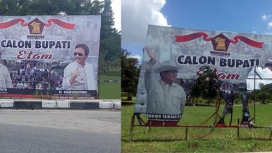 Di Tengah Pandemi Covid-19, Baliho Balon Bupati Kukar Dibakar Oknum