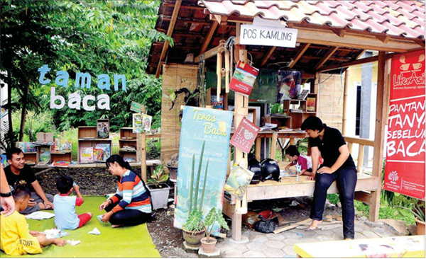 Pos kamling Taman Baca di Perumahan Puri Brawijaya Permai, Kelurahan Kebalenan, Banyuwangi (net)