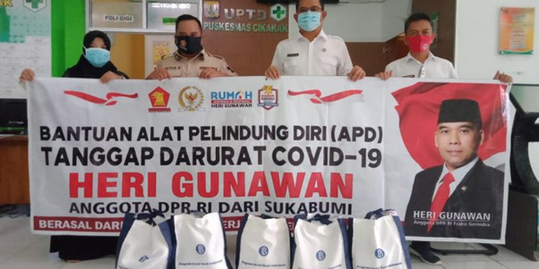 Legislator Gerindra Serahkan Paket APD Melalui RAI Hergun