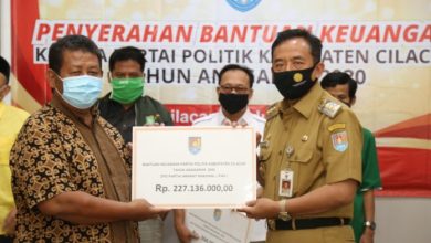 Pemkab Cilacap Cairkan Bantuan Keuangan Partai Politik