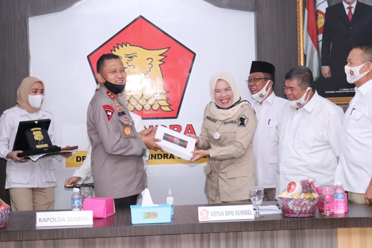 Jelang Pilkada 2020, Kapolda Kunjungi Kantor DPD Gerindra Sumsel