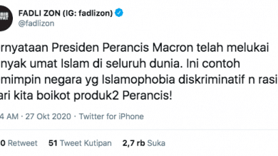 Macron Hina Islam, Fadli Zon Ajak Masyarakat Boikot Produk-Produk Prancis
