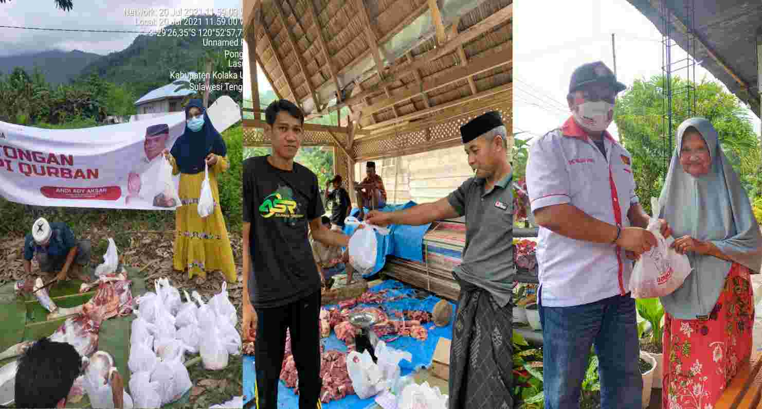 Sambut Hari Raya Idul Adha 2021, ASR-Gerindra Kolut Berbagi Daging Kurban