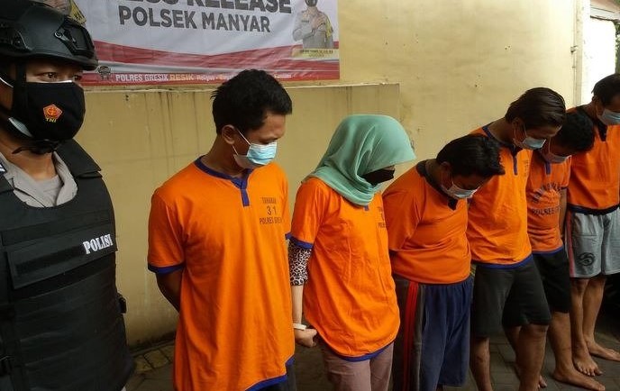 Polsek Manyar Amankan 6 Pelaku Pengeroyokan Warga Peganden Gresik