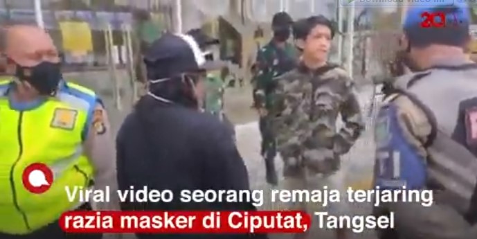 Kena Razia Masker, Remaja di Tangsel Ini Ngaku Keluarga Jederal