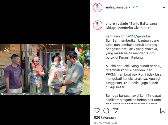 Andre Rosiade Bantu Pengobatan Balita Penderita Gizi Buruk