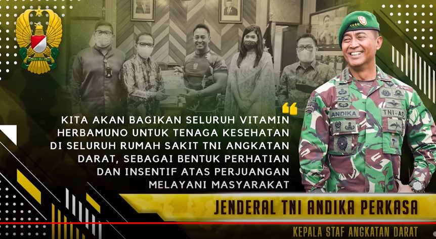 Jenderal Andika Perkasa Terima Bantuan Vitamin dari PT Mustika Ratu