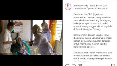 Andre Rosiade Bantu Buruh Cuci Lansia di Padang
