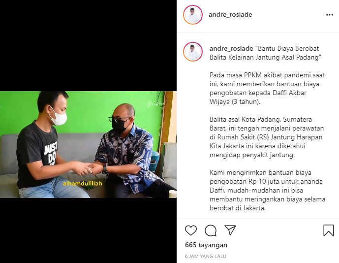 Andre Rosiade Bantu Biaya Pengobatan Balita Pengidap Kelainan Jantung