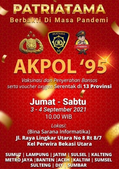 Besok dan Lusa, Alumni Akpol 95 Gelar Baksos Serentak di 13 Provinsi