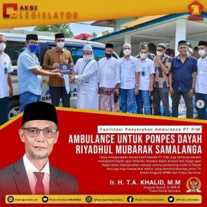 TA Khalid Fasilitasi Pemberian Ambulans PT PIM untuk Dayah Riyadhul Mubarak Al Idrisiyah Tanjungan Bireuen