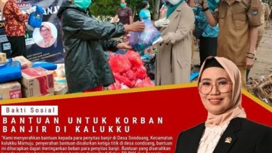 Bantu Korban Banjir di Mamuju, Andi Ruskati Serahkan Paket Sembako