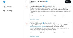 Prasetyo Edi Tegaskan Sikap KPK Soal Formula E Bukti Hak Interpelasi Tak Bermotif Politik