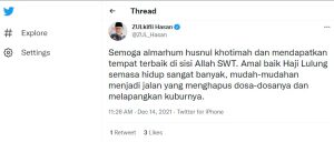 Haji Lulung Meninggal Dunia, Zulhas: Semoga Dapat Tempat Terbaik di Sisi Allah