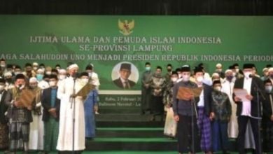 Forum Ijtima Ulama dan Pemuda Islam Indonesia Lampung Deklarasikan Sandiaga Uno Sebagai Capres 2024