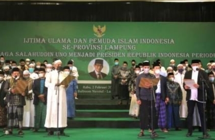 Forum Ijtima Ulama dan Pemuda Islam Indonesia Lampung Deklarasikan Sandiaga Uno Sebagai Capres 2024