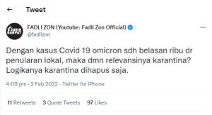 Fadli Zon Nilai Karantina Covid-19 Tidak Relevan: Hapus Saja