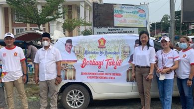 Gerindra Morut Bagikan Ratusan Takji ke Masyarakat