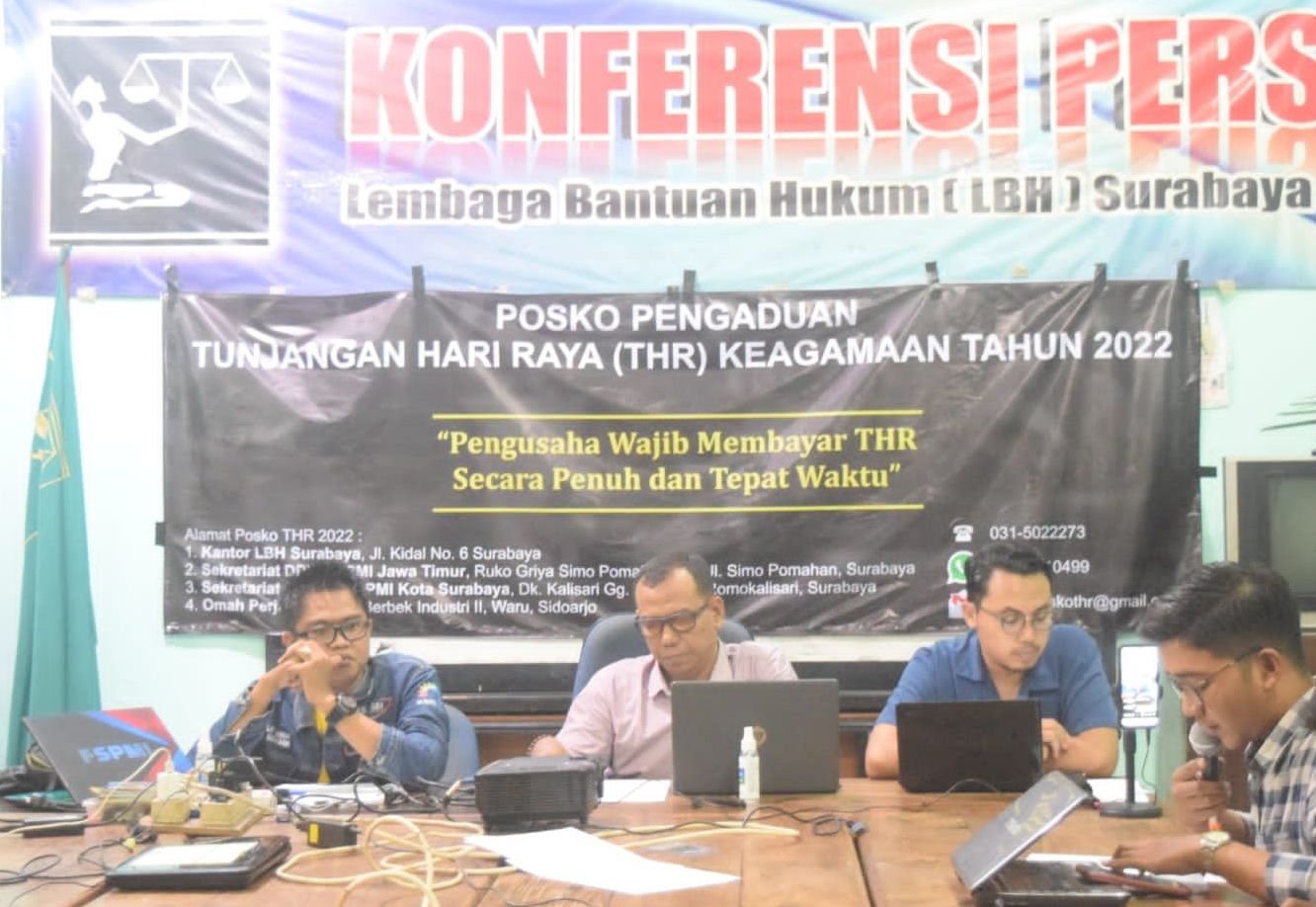 YLBHI Surabaya dan DPW FSPMI Jatim Buka Posko Pengaduan THR