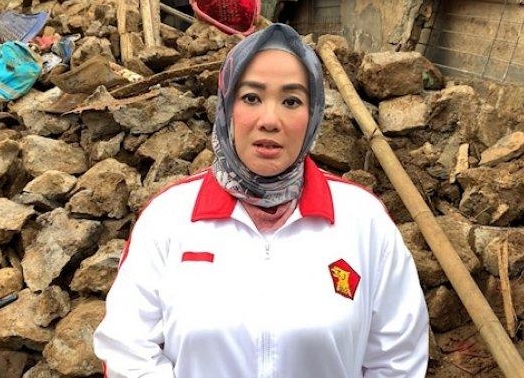 Srikandi Gerindra Tuti Alawiyah Sambangi Lokasi Bencana Longsor di Cijeruk Bogor