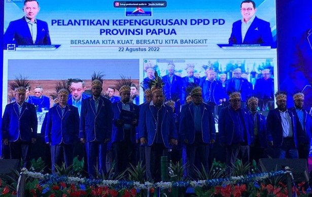 AHY Resmi Lantik DPD Demokrat Papua, Lukas Enembe Kembali Menjabat Sebagai Ketua