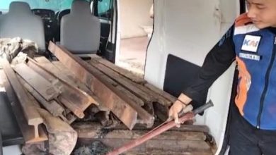 Polsuska Kisaran Berhasil Gagalkan Aksi Pencurian Besi Rel Kereta Api