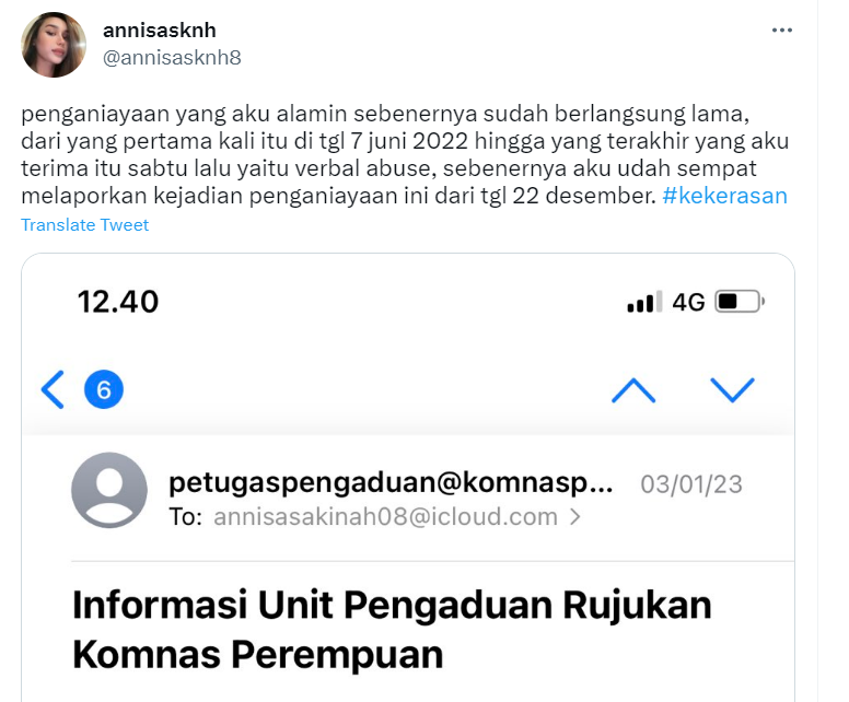 Diduga Alami Kekerasan, Mahasiswi UPH Laporkan Sang Kekasih ke Komnas Perempuan