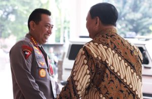 Momen Prabowo Subianto Dampingi Presiden Jokowi di Rapim TNI-Polri Tahun 2023