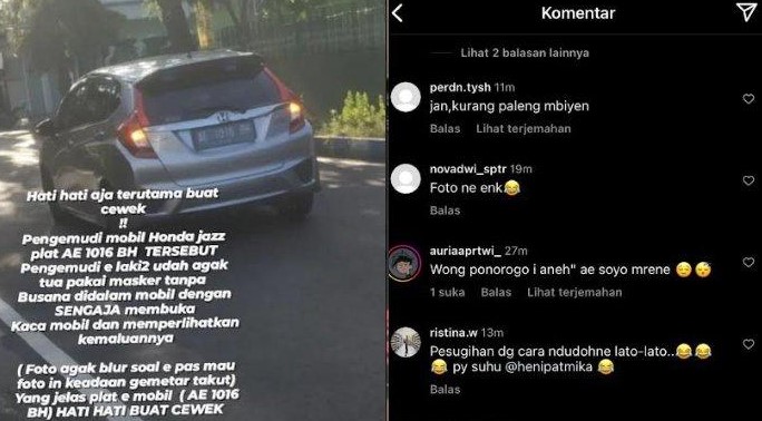 Gegara Kecanduan Nonton Bokep, Pengemudi Honda Jazz di Ponorogo Pamerkan Alat Kelamin