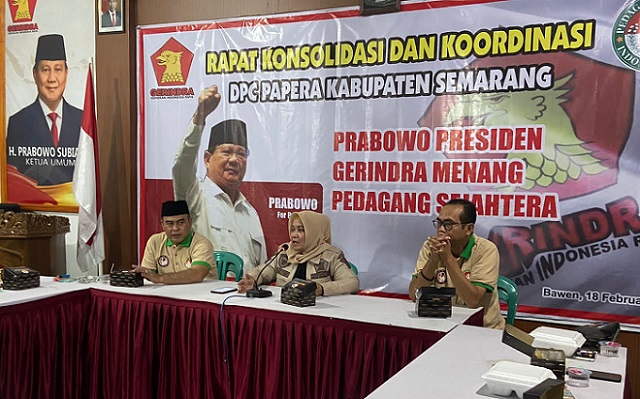 Pedagang Semarang Konsolidasi Bersama PAPERA Dukung Prabowo