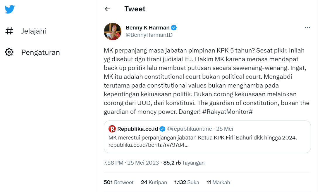 Demokrat Kritisi Putusan MK Terkait Perubahan Periode Kepemimpinan KPK