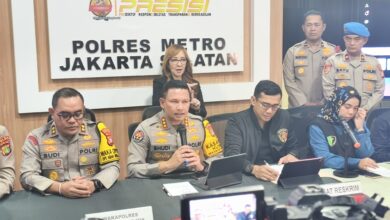 Suasana Jumpa Pers di Polres Metro Jakarta Selatan/ Foto: Wahyu Widodo)
